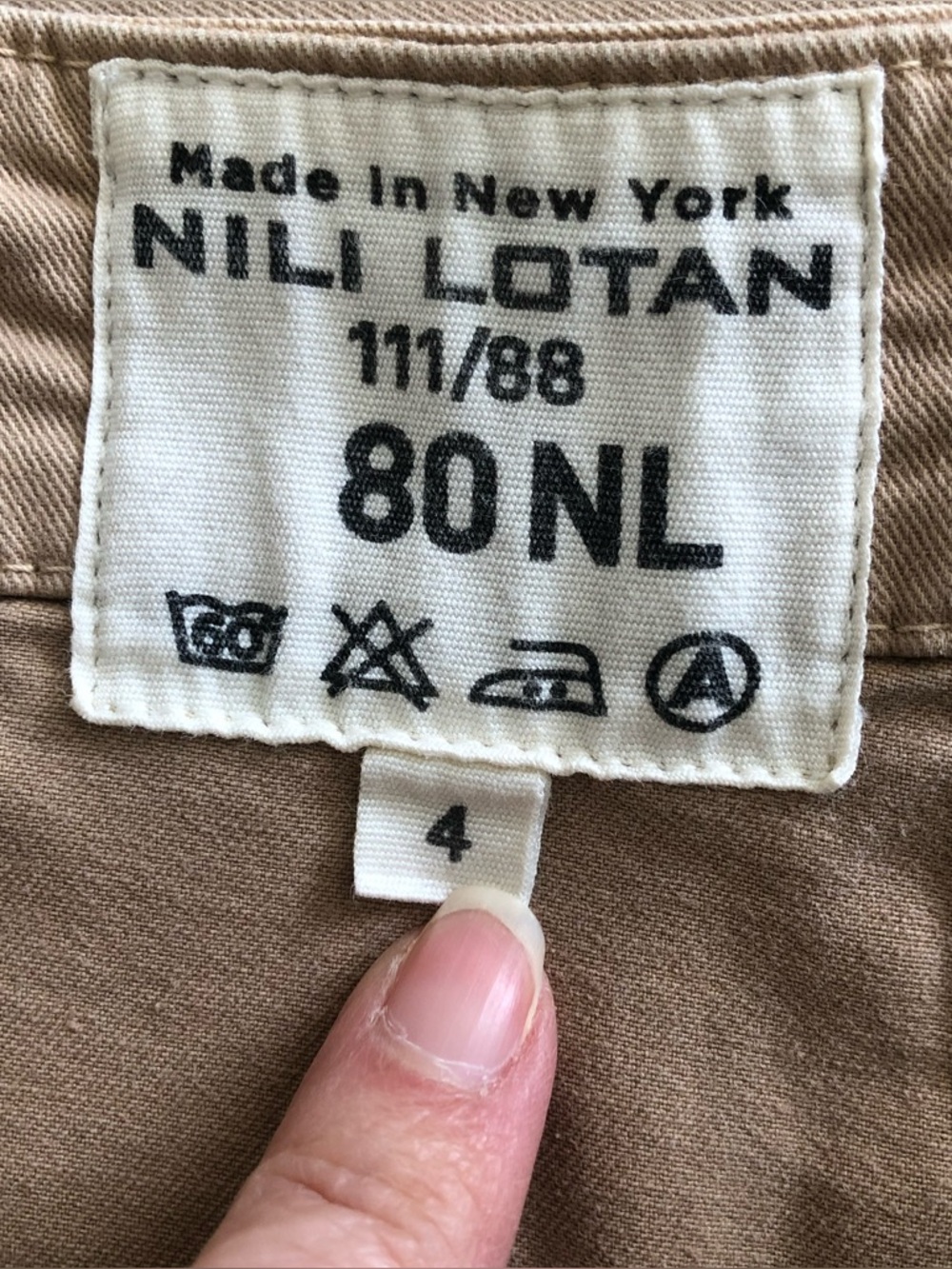 Nili Lotan Women’s Size 4 Slim Straight Jenna Pants Khaki Raw Hem Utility Twill - Picture 9 of 15